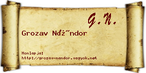 Grozav Nándor névjegykártya